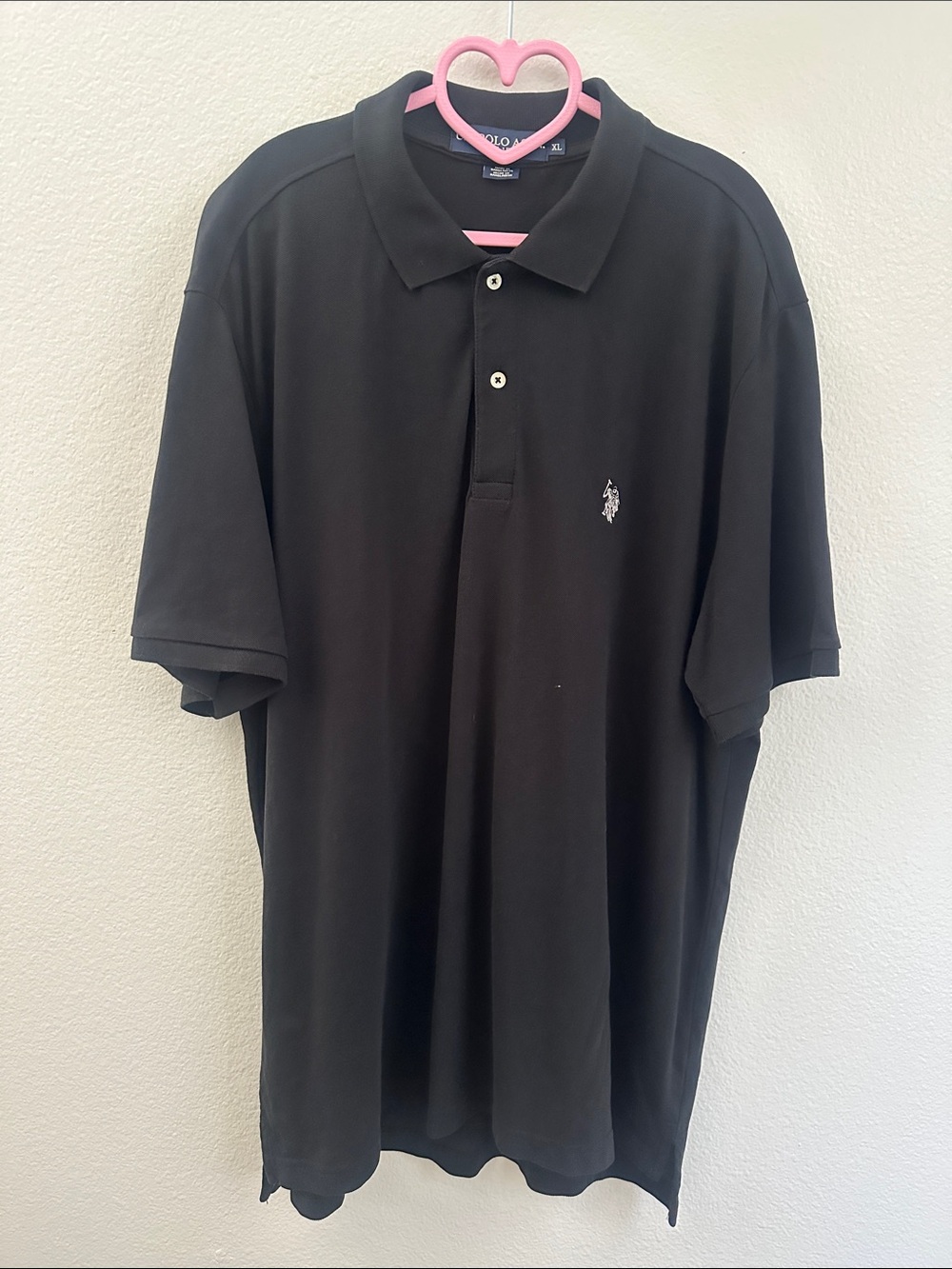 Lot of 2 U.S. Polo Assn. Men's Black Polo Shirt with Embroidered Logo SZ XL
